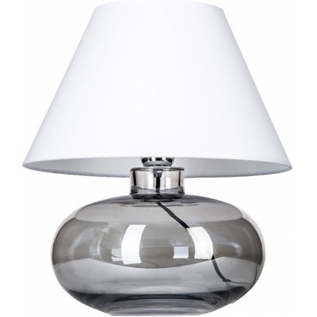 Stylowa Lampa stołowa szklana Bergen Black Biała 4Concepts do sypialni.