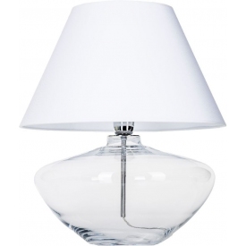 Stylowa Lampa stołowa szklana Madrid Biała 4Concepts do sypialni.