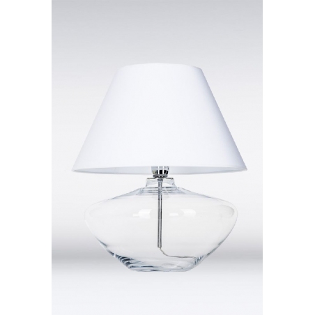 Stylowa Lampa stołowa szklana Madrid Biała 4Concepts do sypialni.