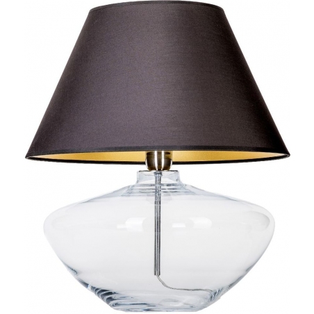 Stylowa Lampa stołowa szklana Madrid Czarna 4Concepts do sypialni.