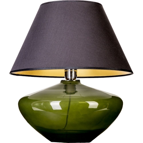 Stylowa Lampa stołowa szklana Madrid Green Czarna 4Concepts do sypialni.