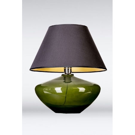 Stylowa Lampa stołowa szklana Madrid Green Czarna 4Concepts do sypialni.