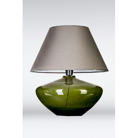 Stylowa Lampa stołowa szklana Madrid Green Szara 4Concepts do sypialni.