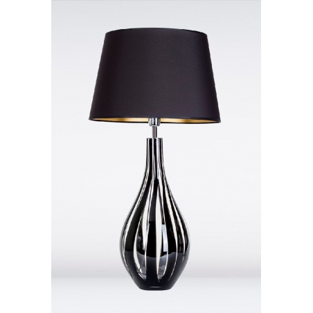 Stylowa Lampa stołowa szklana Modena Black Czarna 4Concepts do salonu.