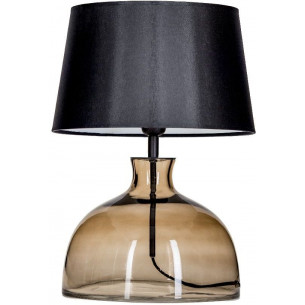 Stylowa Lampa stołowa szklana Haga Taupe Czarna 4Concepts do sypialni. 2