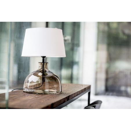Haga Taupe white glass table lamp 4Concepts