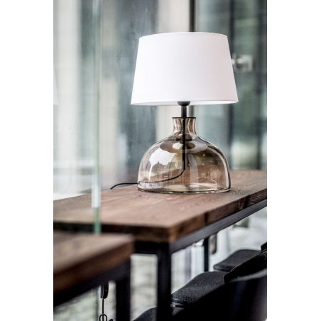 Haga Taupe white glass table lamp 4Concepts