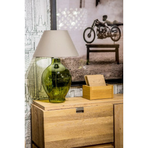 Genova olive&amp;grey glass table lamp 4Concepts