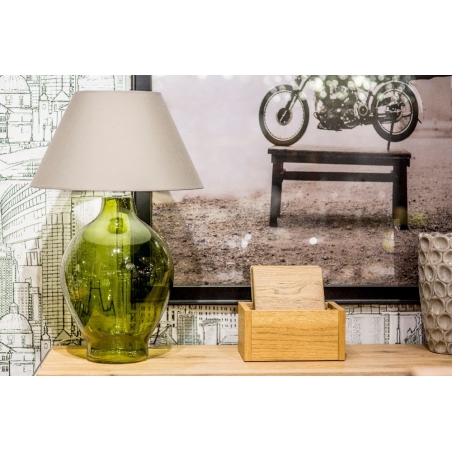 Genova olive&amp;grey glass table lamp 4Concepts