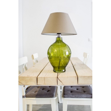 Stylowa Lampa stołowa szklana Genova Oliwkowo-Szara 4Concepts do salonu.