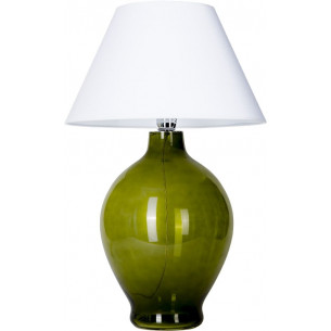 Genova olive&amp;white glass table lamp 4Concepts