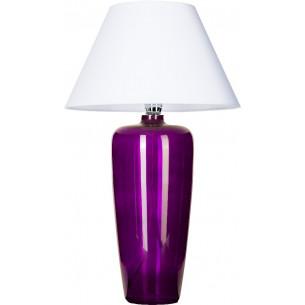 Stylowa Lampa stołowa szklana Bilbao Violet Biała 4Concepts do salonu.