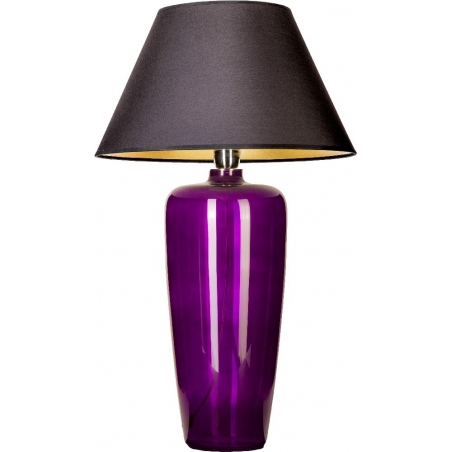 Stylowa Lampa stołowa szklana Bilbao Violet Czarna 4Concepts do salonu.