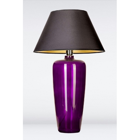Stylowa Lampa stołowa szklana Bilbao Violet Czarna 4Concepts do salonu.