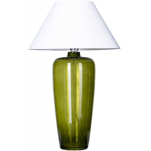 Stylowa Lampa stołowa szklana Bilbao Green Biała 4Concepts do salonu.