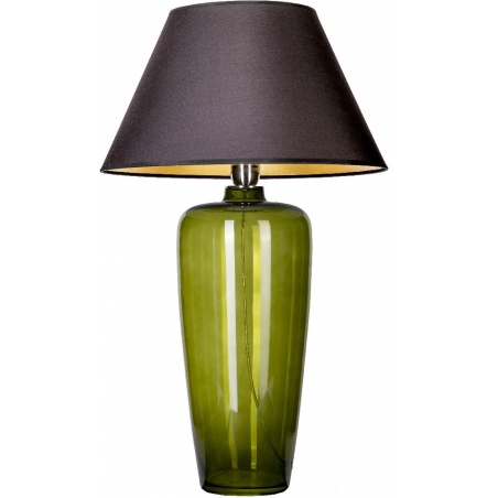 Stylowa Lampa stołowa szklana Bilbao Green Czarna 4Concepts do salonu.