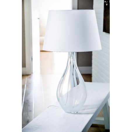 Stylowa Lampa stołowa szklana Modena Biała 4Concepts do salonu.
