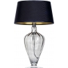 Stylowa Lampa stołowa szklana Bristol Transparent Black Czarna 4Concepts do salonu.