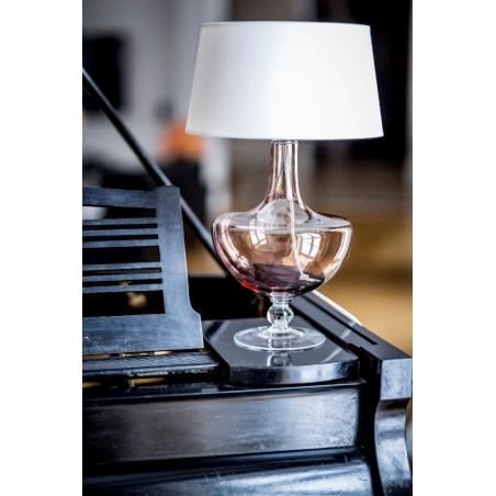 Stylowa Lampa stołowa szklana Oxford Transparent Copper Biała 4Concepts do salonu.