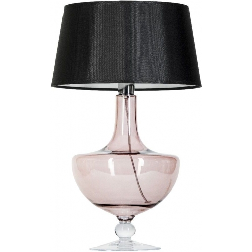 Stylowa Lampa stołowa szklana Oxford Transparent Copper Czarna 4Concepts do salonu.