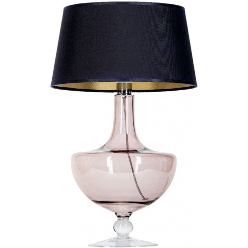 Stylowa Lampa stołowa szklana Oxford Transparent Copper II Czarna 4Concepts do salonu.