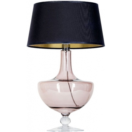 Stylowa Lampa stołowa szklana Oxford Transparent Copper II Czarna 4Concepts do salonu.