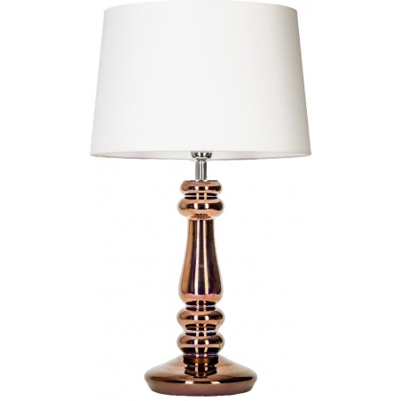 Stylowa Lampa stołowa szklana Petit Trianon Copper Biała 4Concepts do salonu.