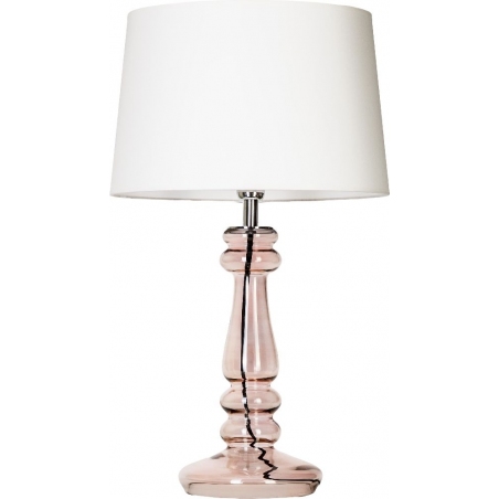 Stylowa Lampa stołowa szklana Petit Trianon Transparent Copper Biała 4Concepts do salonu.