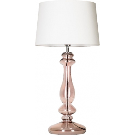 Stylowa Lampa stołowa szklana Versailles Transparent Copper Biała 4Concepts do salonu.