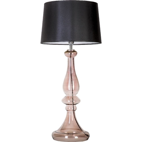 Stylowa Lampa stołowa szklana Louvre Transparent Copper Czarna 4Concepts do salonu.
