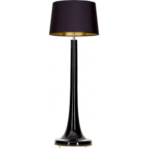 Zürich Black black glass floor lamp with shade 4Concepts