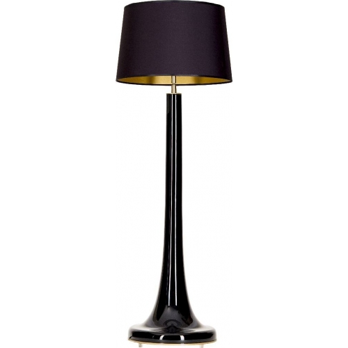 Stylowa Szklana Lampa podłogowa z abażurem Zürich Black Czarna 4Concepts do salonu i sypialni.