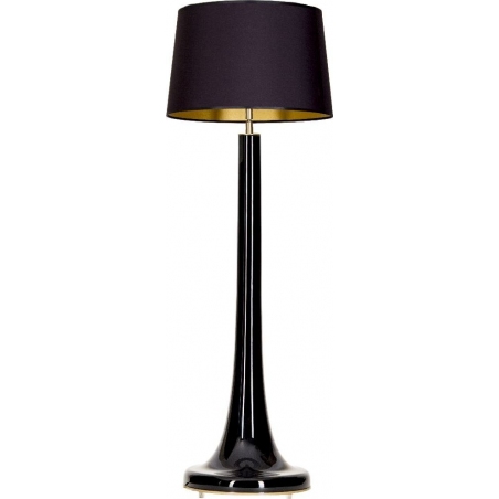 Stylowa Szklana Lampa podłogowa z abażurem Zürich Black Czarna 4Concepts do salonu i sypialni.