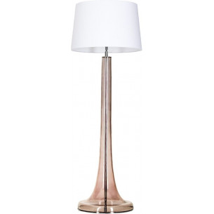 Zürich Transparent Copper white glass floor lamp with shade 4Concepts