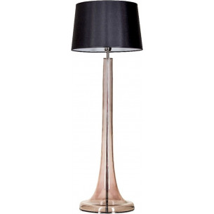 Zürich Transparent Copper black glass floor lamp with shade 4Concepts