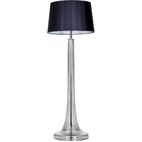Zürich Transparent Black black glass floor lamp with shade 4Concepts