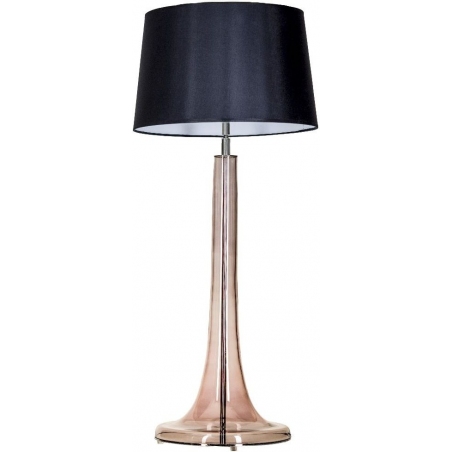 Stylowa Lampa stołowa szklana Lozanna Transparent Copper Czarna 4Concepts do salonu.