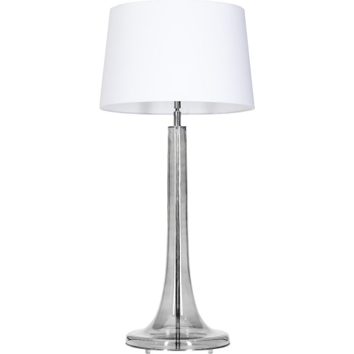 Stylowa Lampa stołowa szklana Lozanna Transparent Black Biała 4Concepts do salonu.