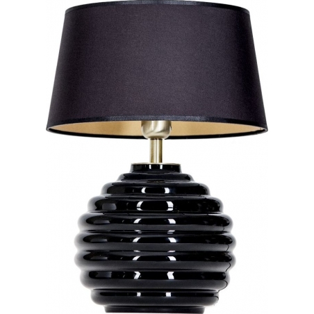 Stylowa Lampa stołowa szklana Antibes Black Czarna 4Concepts do sypialni.