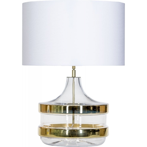 Stylowa Lampa stołowa szklana Baden Baden Gold Biała 4Concepts do sypialni.