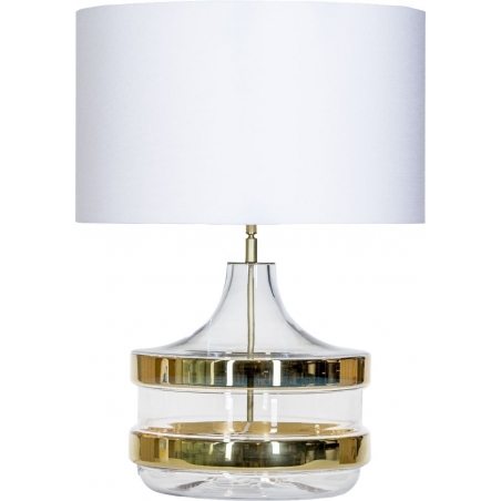 Stylowa Lampa stołowa szklana Baden Baden Gold Biała 4Concepts do sypialni.