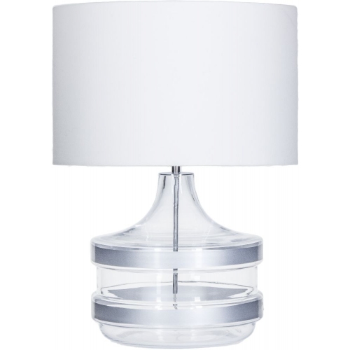 Stylowa Lampa stołowa szklana Baden Baden Silver Biała 4Concepts do sypialni.