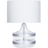 Stylowa Lampa stołowa szklana Baden Baden Silver Biała 4Concepts do sypialni.