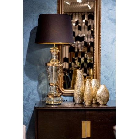Stylowa Lampa stołowa szklana Roma Gold Czarna 4Concepts do salonu.