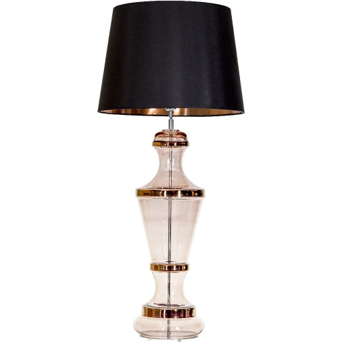 Stylowa Lampa stołowa szklana Roma Copper Czarna 4Concepts do salonu.