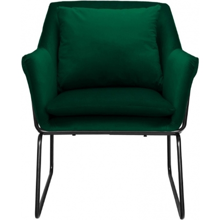 Designerski Fotel welurowy Fluence ciemna zieleń Moos Home do salonu i sypialni.