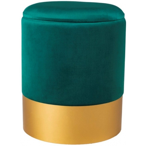 Velvet M dark green&amp;brass glamour velvet storage pouffe Moos Home