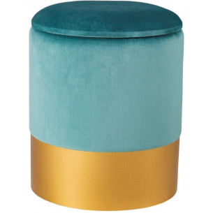 Velvet M mint&amp;brass glamour velvet storage pouffe Moos Home