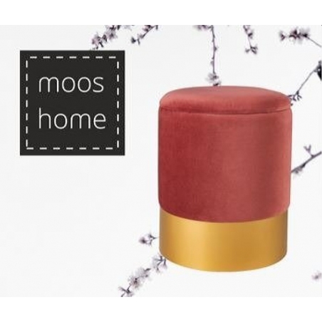 Velvet L pink&amp;brass glamour velvet storage pouffe Moos Home