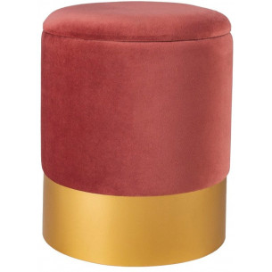 Velvet L pink&amp;brass glamour velvet storage pouffe Moos Home